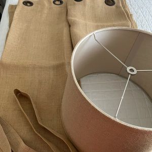 Burlap Curtains, Lamp Shades and Matching Tie Backsx